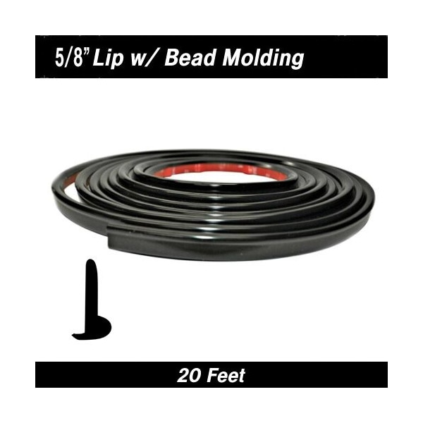 Cowles Products PROTEKTOTRIM FENDER TRIM, 5/8IN LIP W/BEAD, 20FT KIT, BLACK 37-343 - main